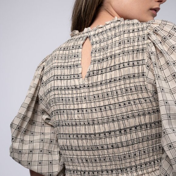 The Great | long sleeve maxi dress black check / plaid | size XS - Picture 5 of 10